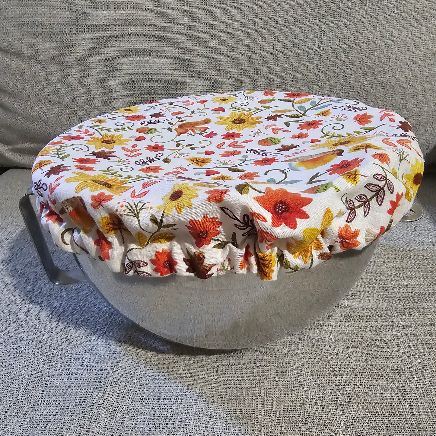 Autumn Sunflowers Cotton Bowl Cover, Kitchen Aid Mixer Bowl Cover