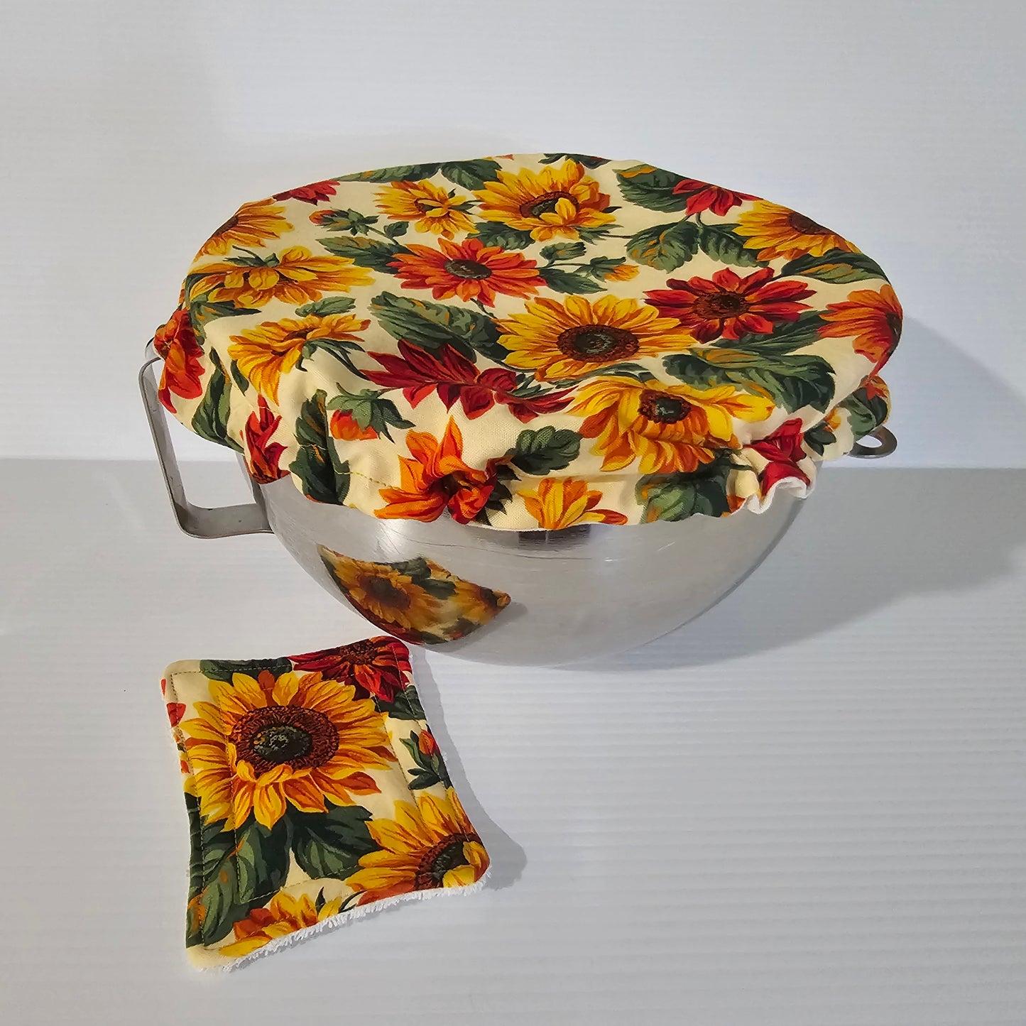 Autumn Sunflowers Cotton Bowl Cover, Kitchen Aid Mixer Bowl Cover