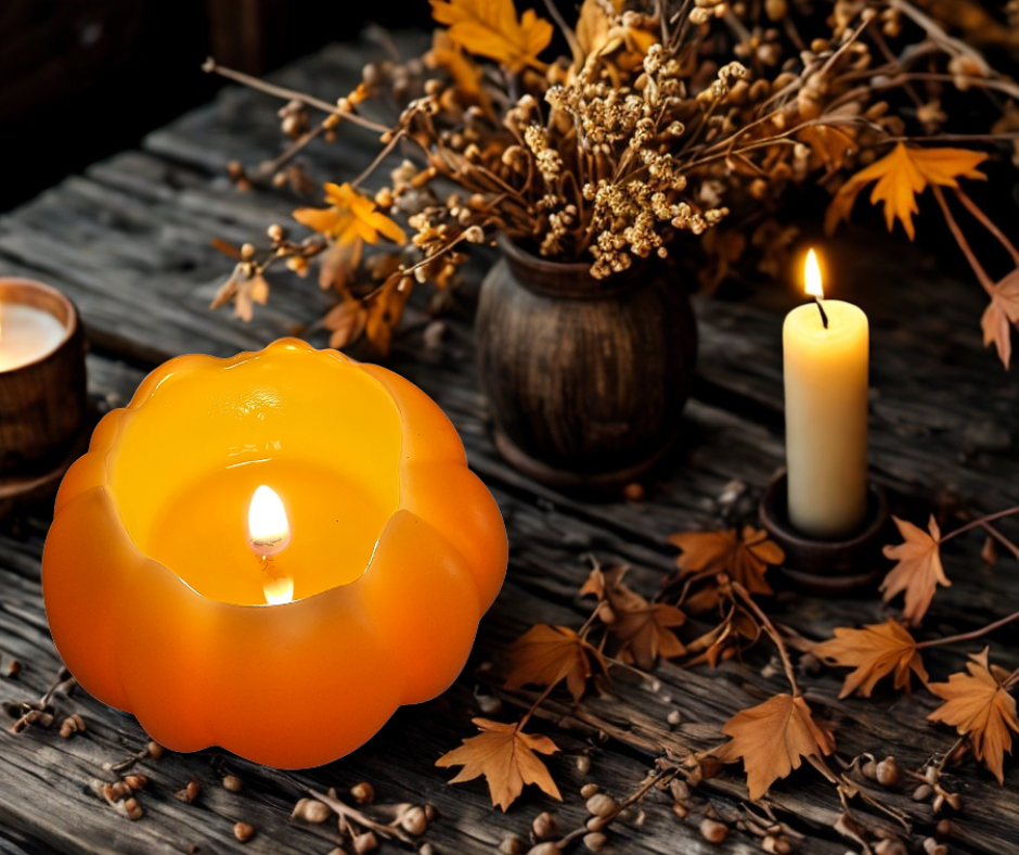 100% Beeswax Pumpkin Candle - Unscented