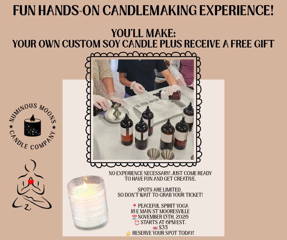 Candlemaking at Peaceful Spirit Yoga November 13th at 6pm est.