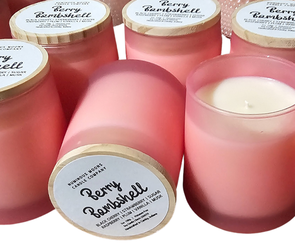 Spring Candles with Phthalate Free Scents in Pink Frosted Vessels