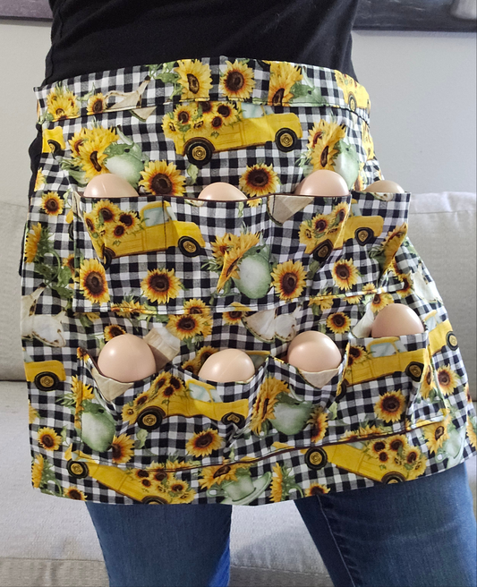 Sunflower Truck Egg Gathering Apron - Adult size