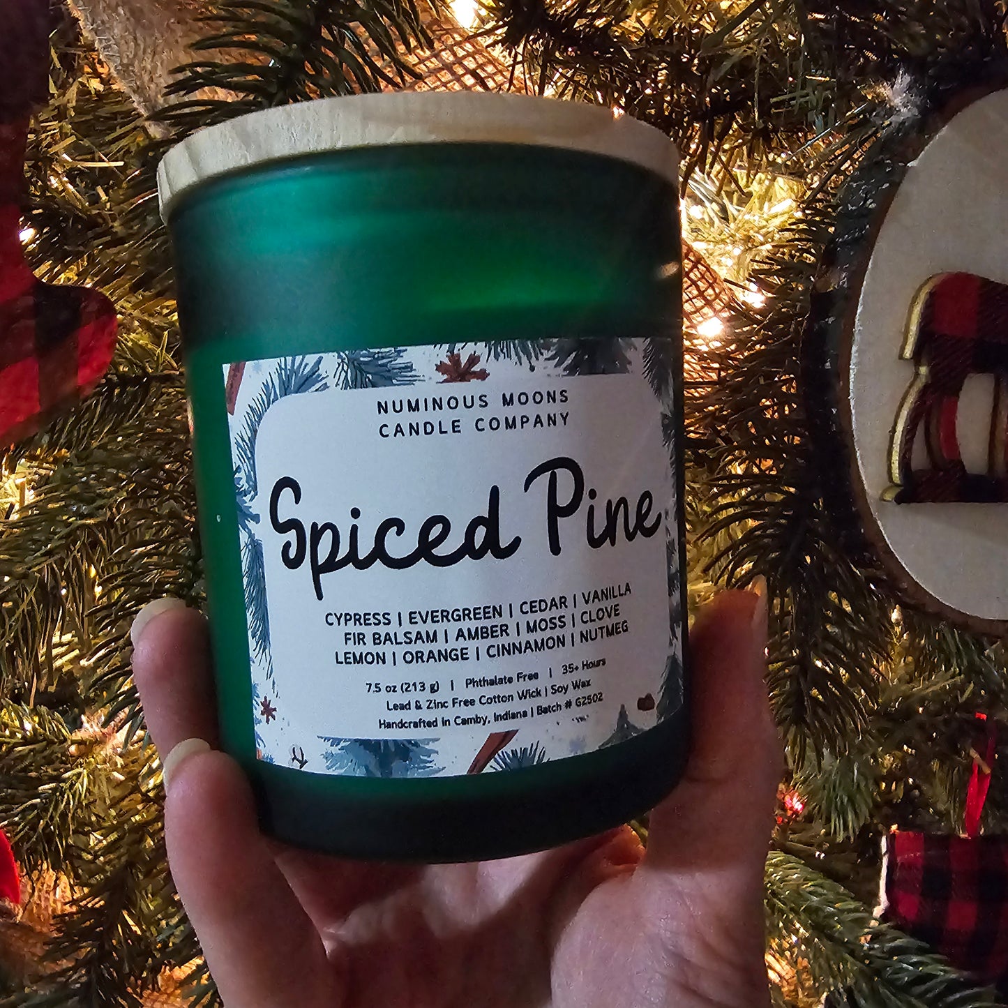 Spiced Pine in Frosted Green Vessels