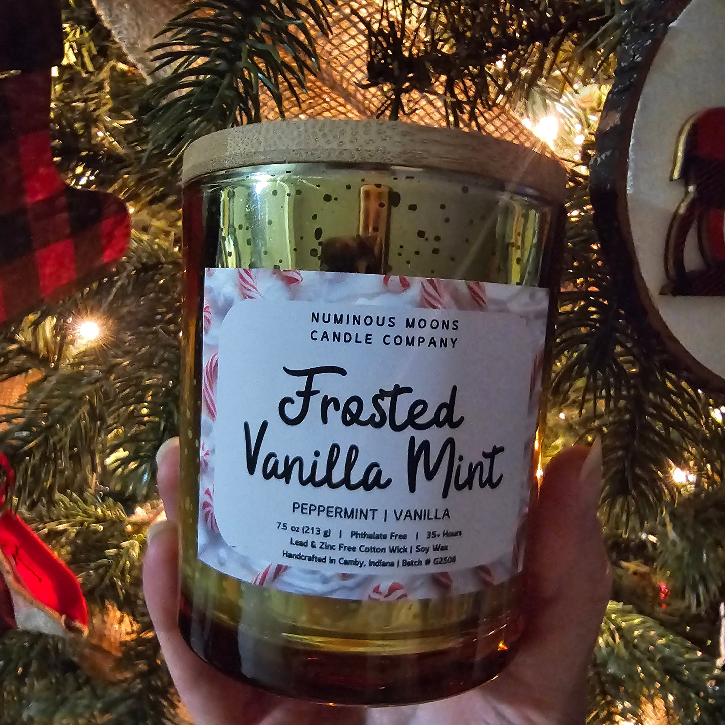 Holiday Candles in Gold Mercury Vessels