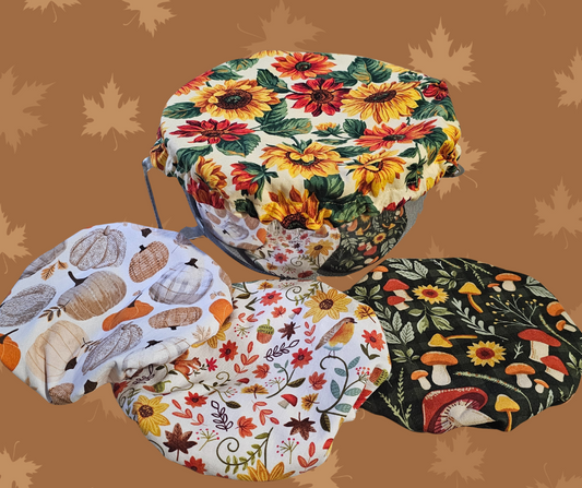 Autumn Sunflowers Cotton Bowl Cover, Kitchen Aid Mixer Bowl Cover