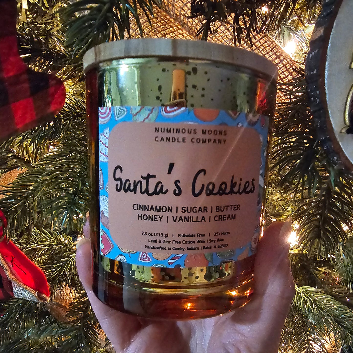 Holiday Candles in Gold Mercury Vessels