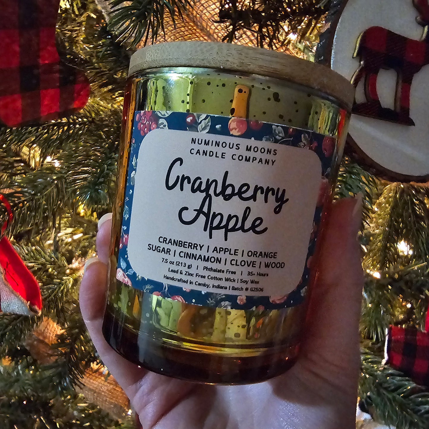 Holiday Candles in Gold Mercury Vessels