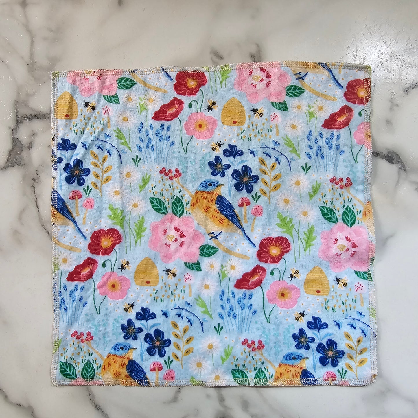 Individual Paperless Towel - Spring Birds Bees