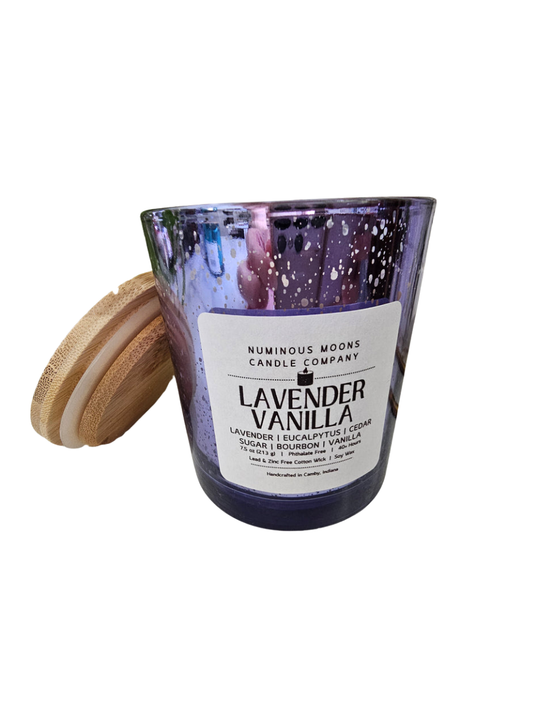 Soy Candles with Phthalate Free Scents in Purple Mercury Vessels