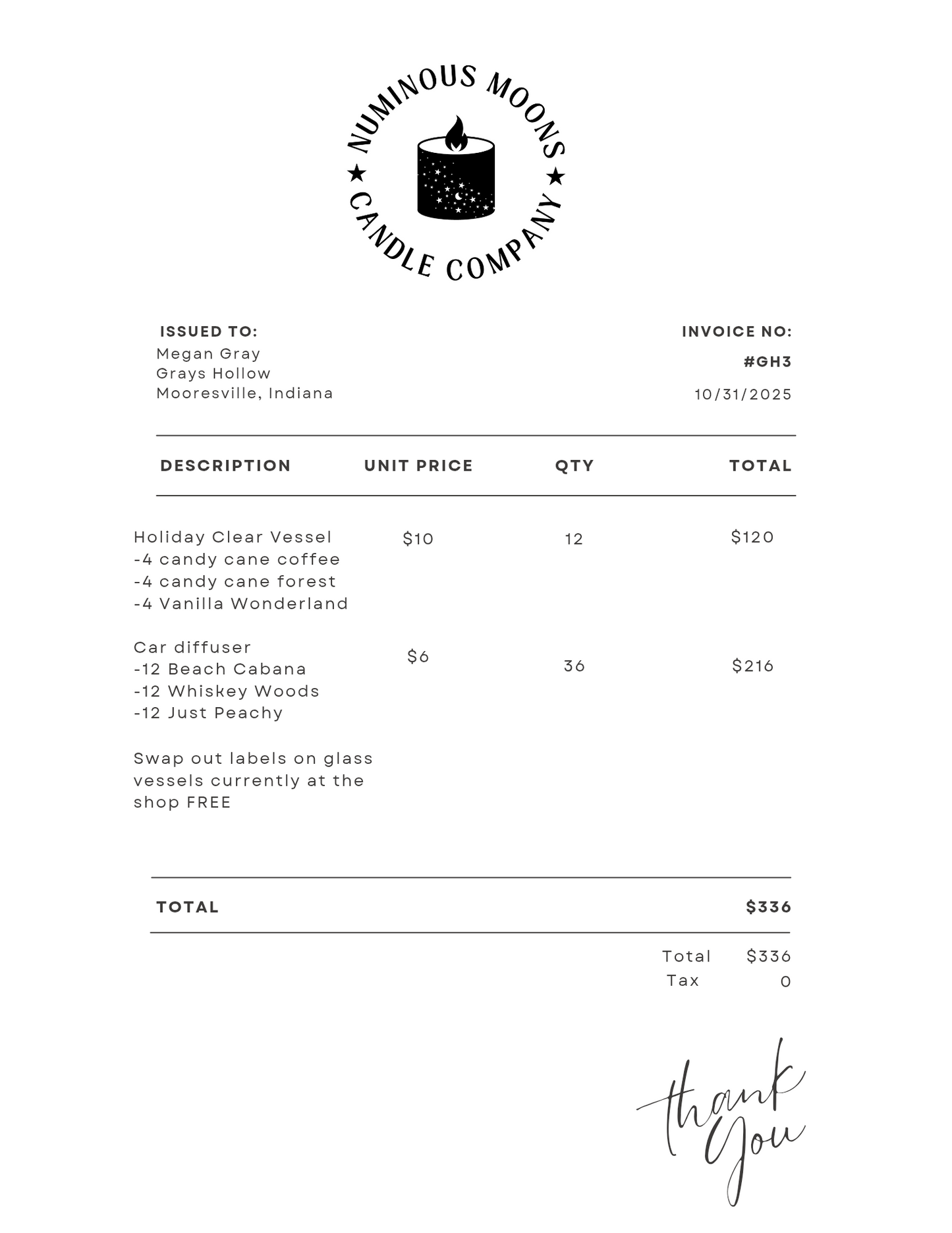 Wholesale Order - GH