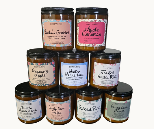 Holiday Candles in Amber Vessels