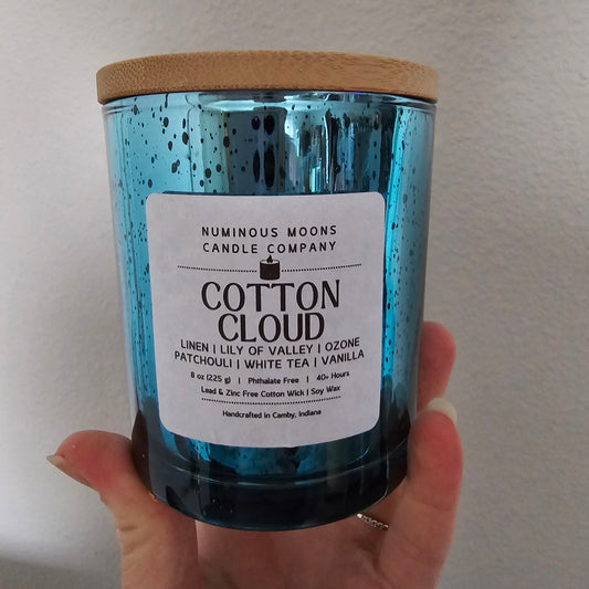 Soy Candles with Phthalate Free Scents in Blue Mercury Vessels